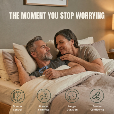 Couple relaxed together after using the Sanelius erection ring