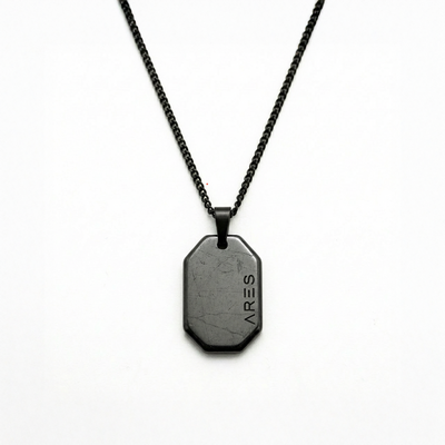 Hematite Dog Tag Necklace