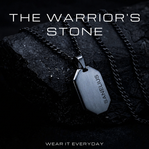 Hematite Dog Tag Necklace